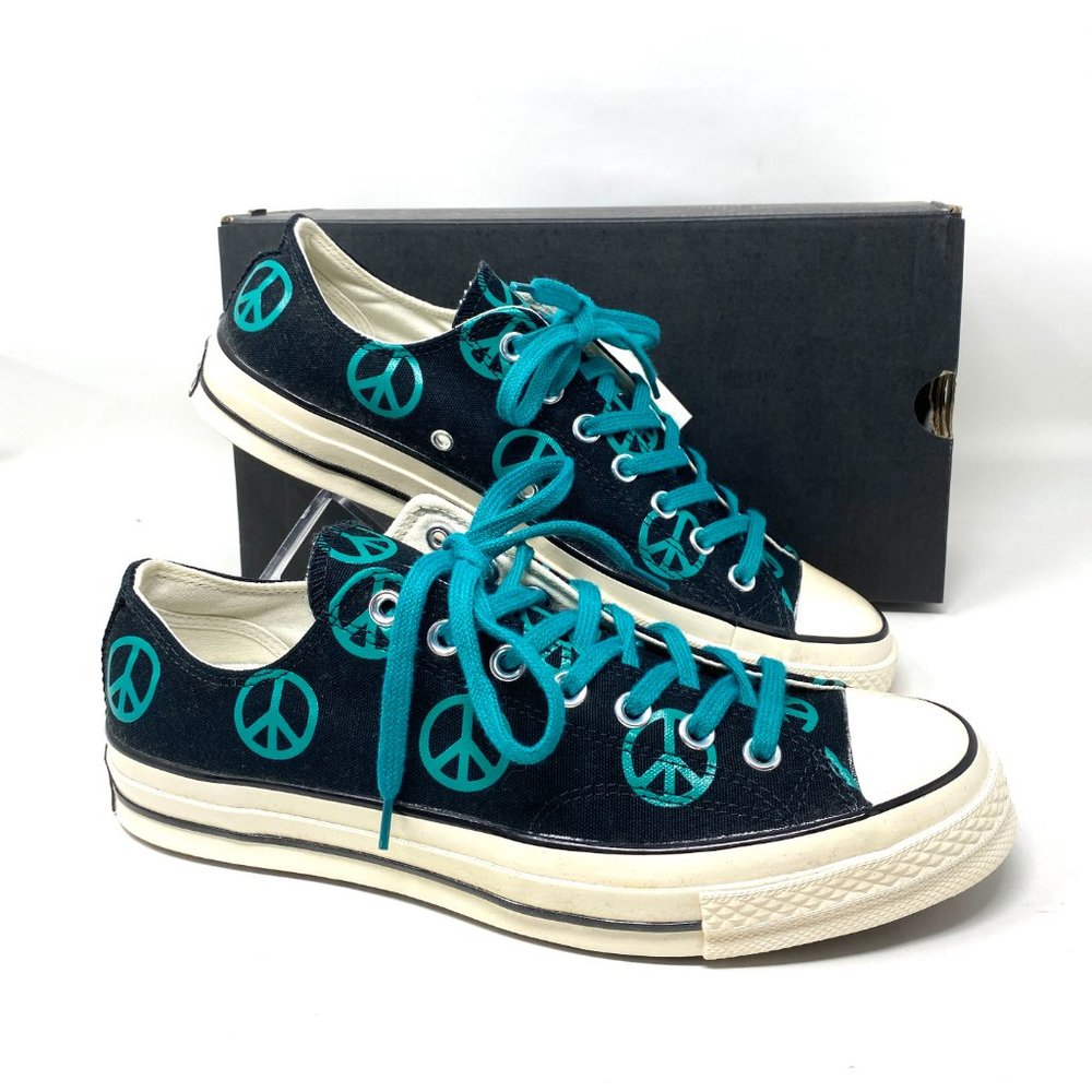 💖MEGA SALE💖Converse ☮️ Men  167915C CHUCK 70 OX Black Canvas Malachite Print - Picture 7 of 11